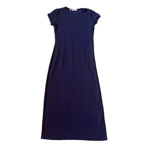 Free People Good Feels Slim Midi T Shirt Dress Navy Size M